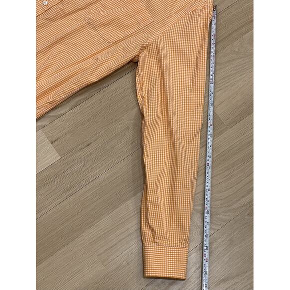 Tommy Hilfiger Men’s Dress Shirt 16/34-35 100% Cotton Orange Gingham - Picture 8 of 9